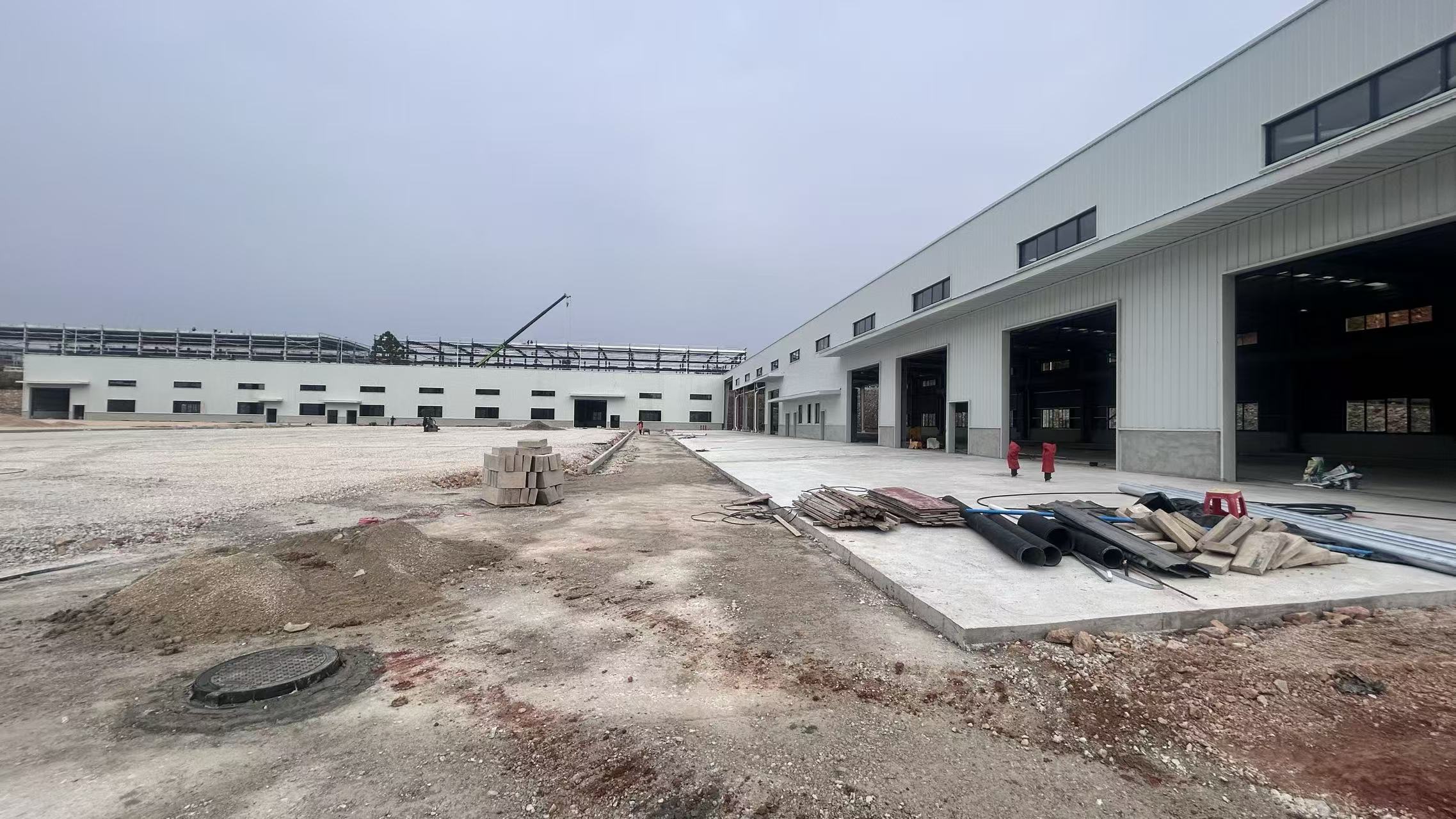 锦屏木材加工厂6栋钢结构安装完成